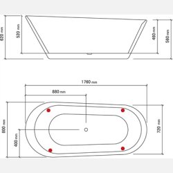 Lecia fritstende badekar